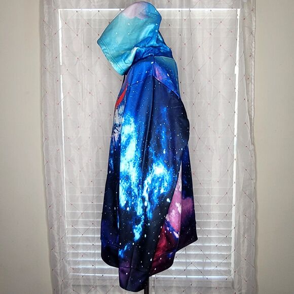 NASA Galaxy Celestial Space Nebula Stars Astronomy 3D All Over Print Hoodie Sz L - Picture 3 of 8